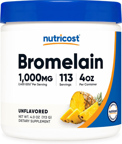 Nutricost Bromelain Powder 4 oz - Non-GMO, Vegetarian, Gluten-free