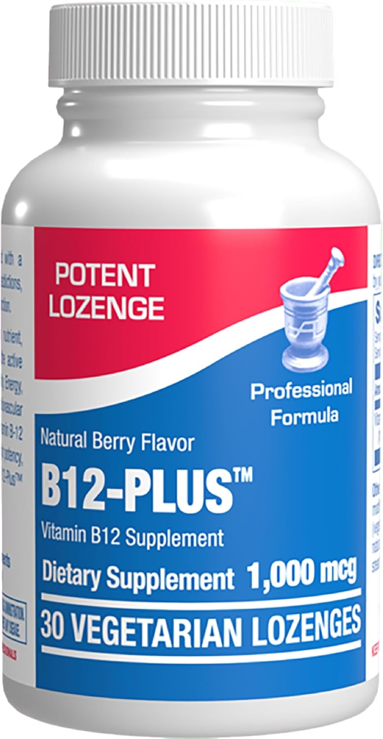 Vitamin B12 Methylcobalamin 1000 mcg - Clinical Formula Sublingual Lozenges for Energy, Eye, Nerve, and Brain Support, Berry Flavour, 30 Count - görsel 1