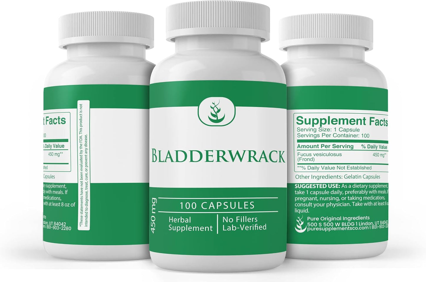 PURE ORIGINAL INGREDIENTS Bladderwrack Food Supplement (100 Capsules) - görsel 2