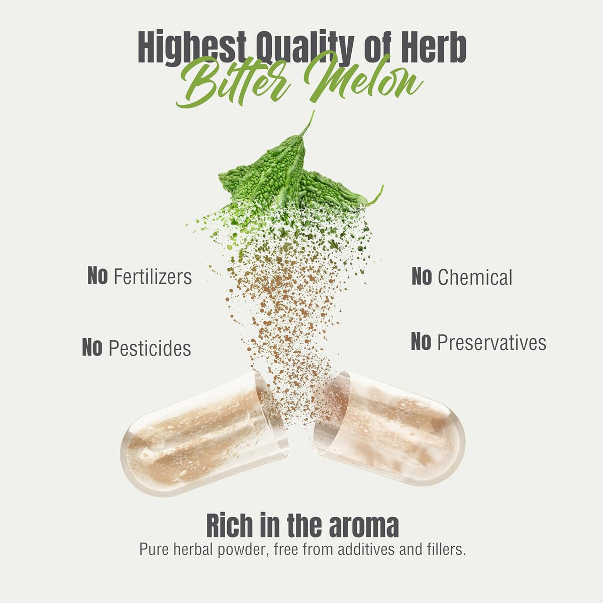 HerbsForever Bittermelon (Karela) Extra Strength (10:1) Extract – 880mg, 60 Veg Capsules - görsel 8