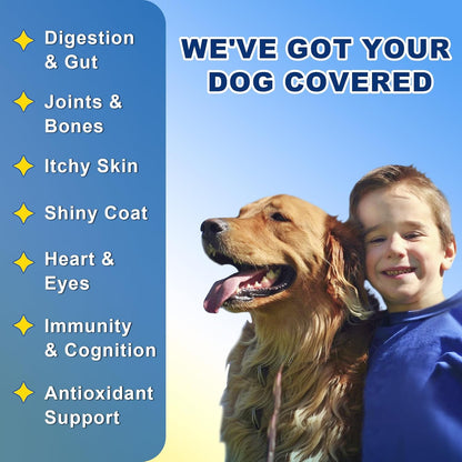 SHINEPAWS Dog Multivitamin Powder with Probiotics, Glucosamine & Omega-3