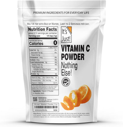 It is Just! Vitamin C Powder, 100% Pure L-Ascorbic Acid (11 oz)