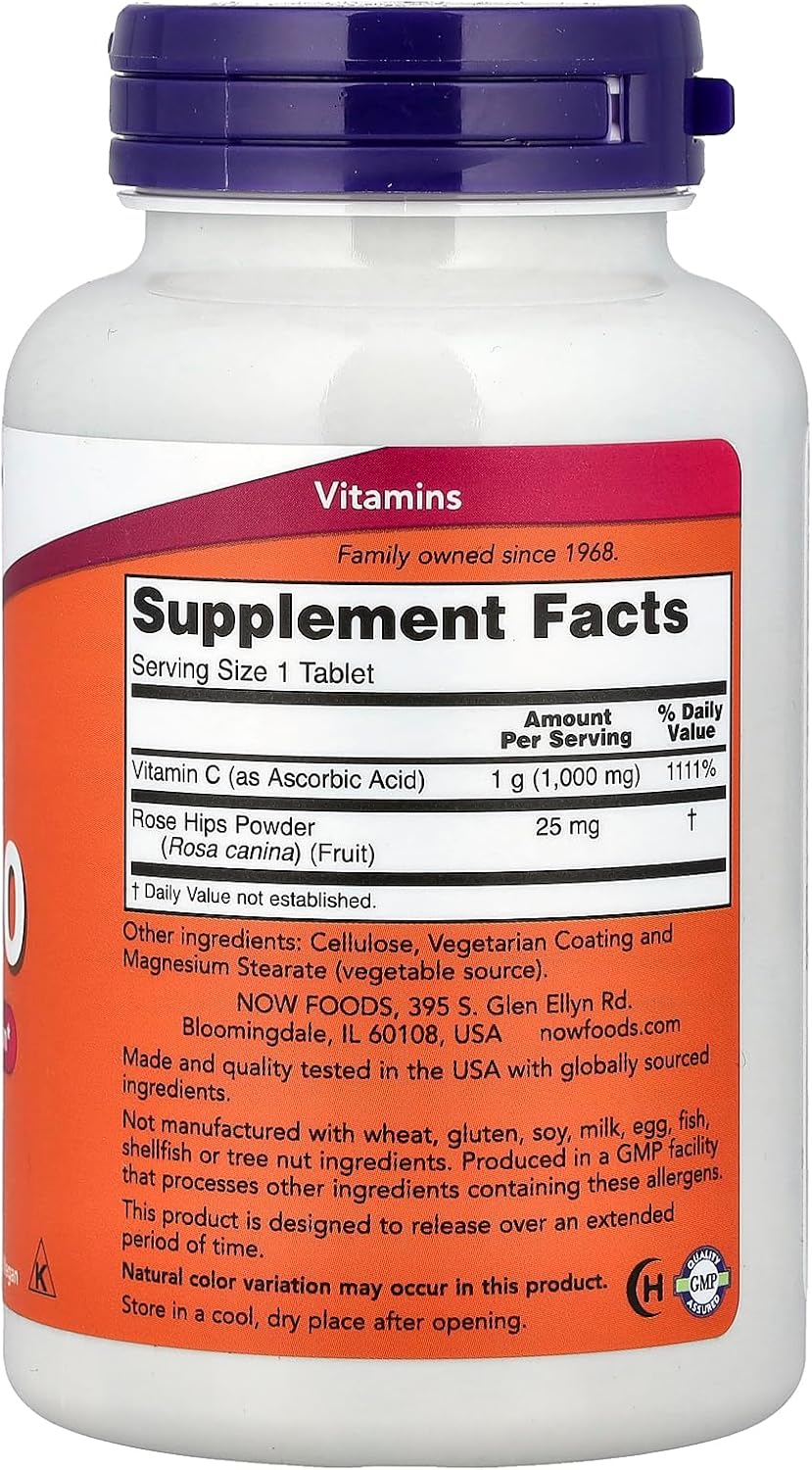 Now Foods Vitamin C-1000 Sustained Release, 100 Tablets - görsel 2