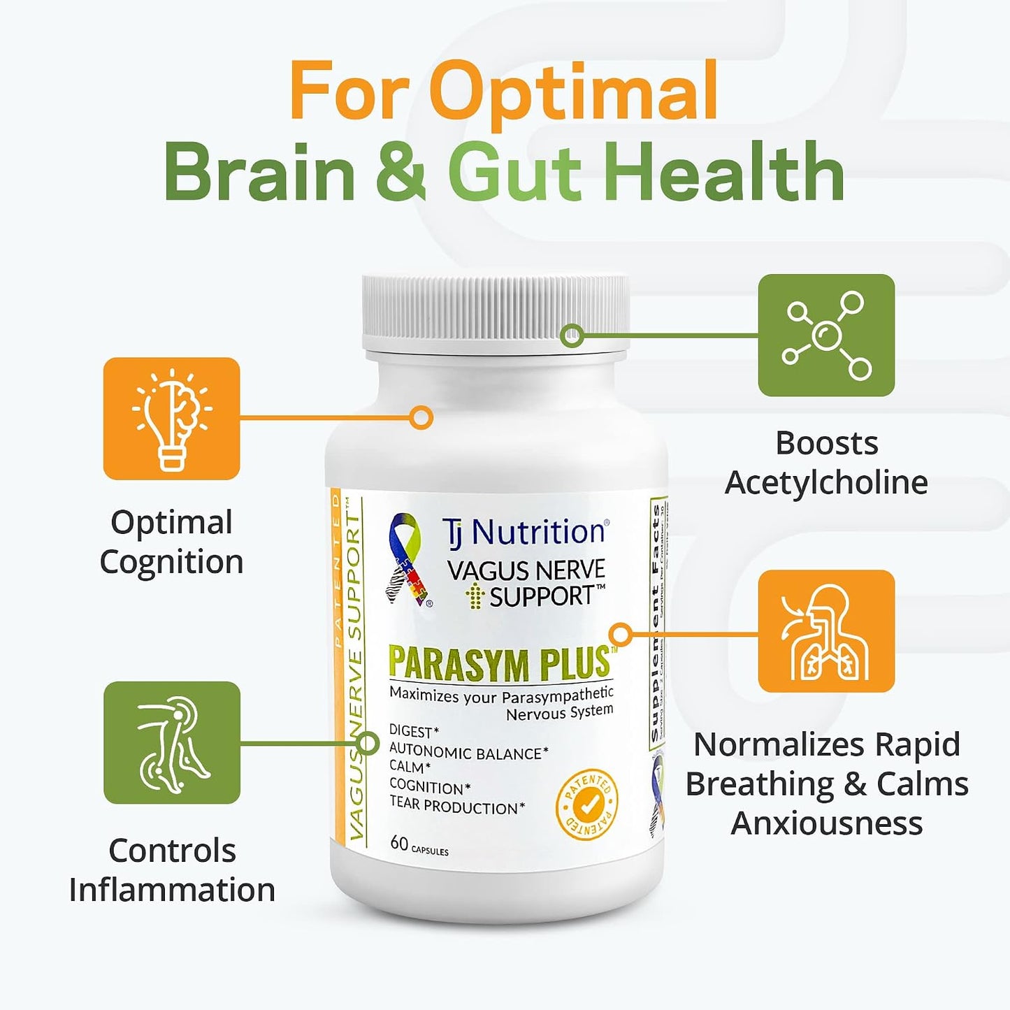 Parasym Plus Vagus Nerve Formula – Patented Digestive & Brain Supplement, 60 Capsules - görsel 5