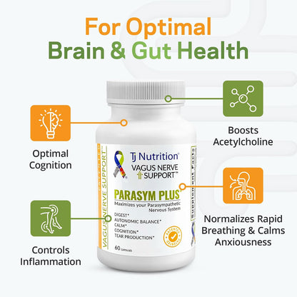 Parasym Plus Vagus Nerve Formula – Patented Digestive & Brain Supplement, 60 Capsules