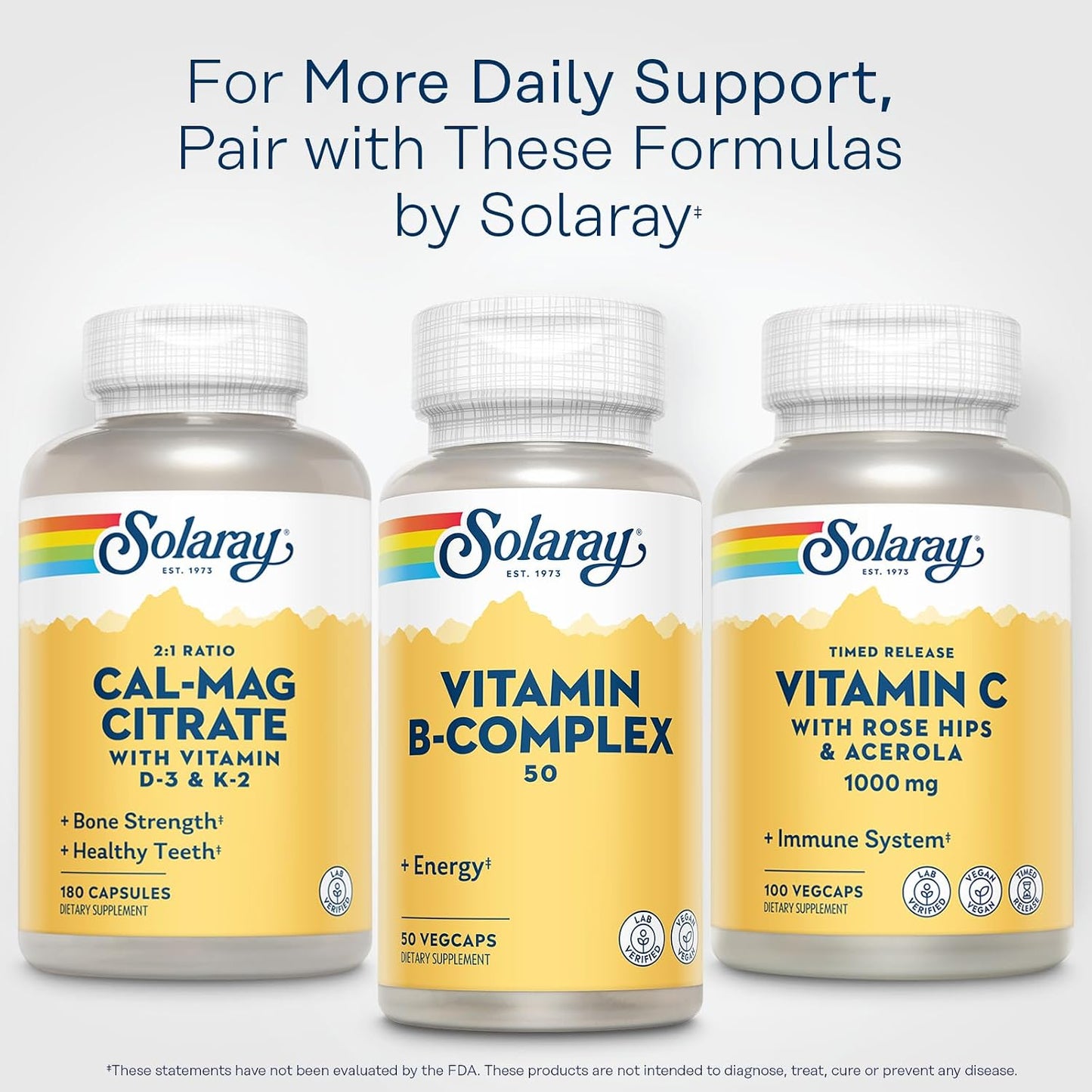 SOLARAY Vitamin B Complex 50 mg – Daily Support for Energy Metabolism & Nervous System – 50 Vegan Capsules - görsel 6