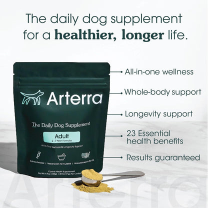 Adult Dog Powder Supplement: 46-Ingredient Daily Longevity Multivitamin & Food Topper