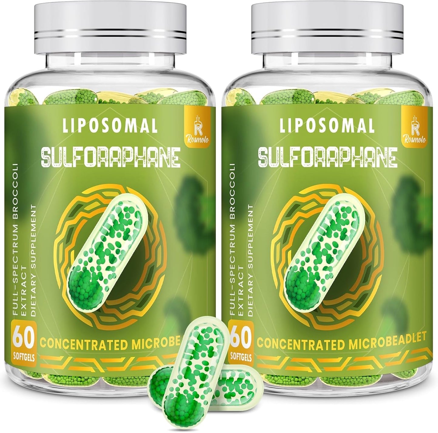 800 mg Liposomal Sulforaphane – Dual-Delivery for Enhanced Absorption – Full-Spectrum Broccoli Extract – Antioxidant Support – 120 Softgels - görsel 1