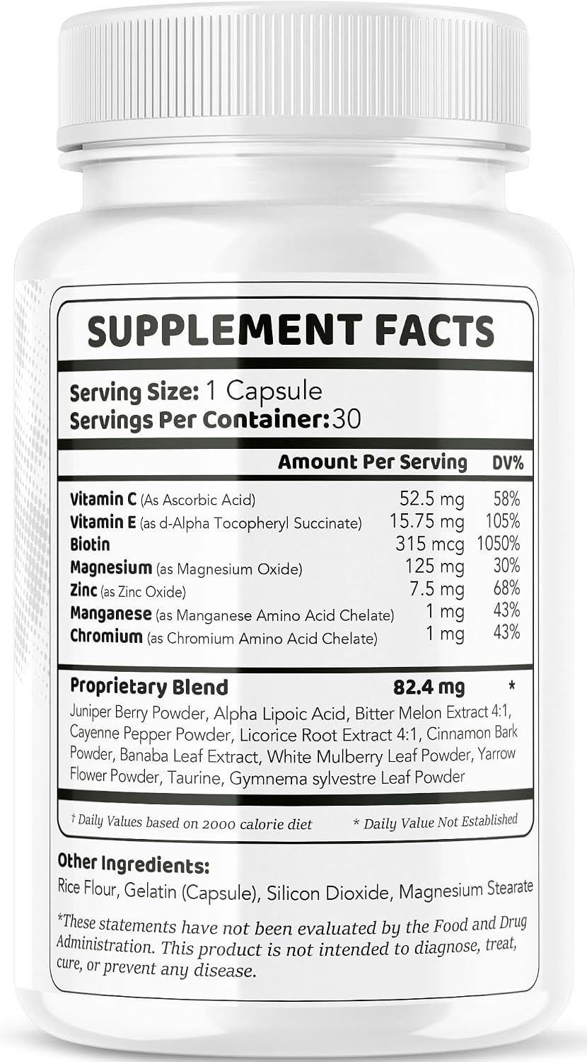 Gluco Renu Capsules - Natural Blood Health Support, Vegan & Non-GMO, 30 Capsules - görsel 7