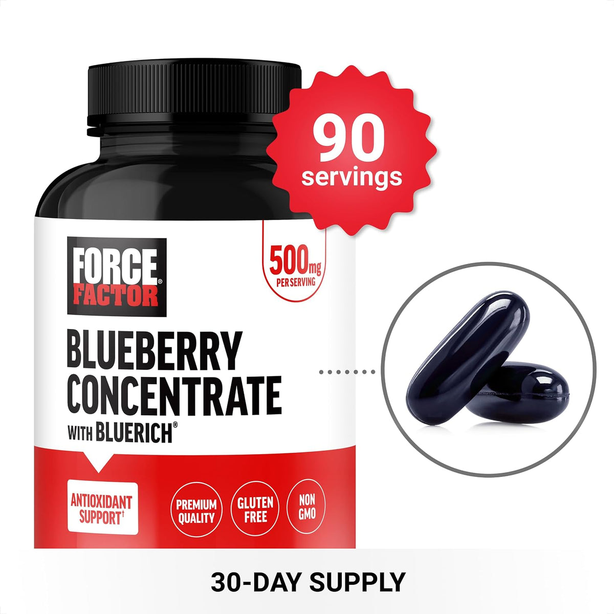 Force Factor Blueberry Concentrate Antioxidants Food Supplement, 90 Soft gel capsules - görsel 3