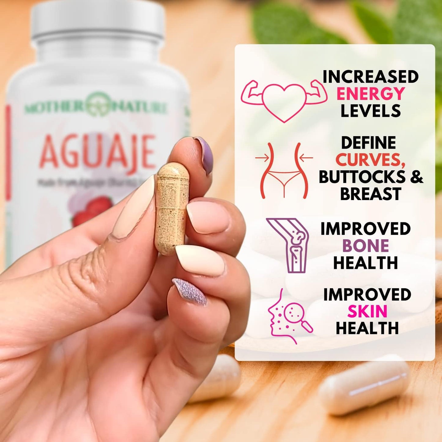 MNO Aguaje Curves Capsules for Women – 1000mg with Red Maca & Black Cohosh | Vegan, Non-GMO, Gluten-Free | 120ct - görsel 4