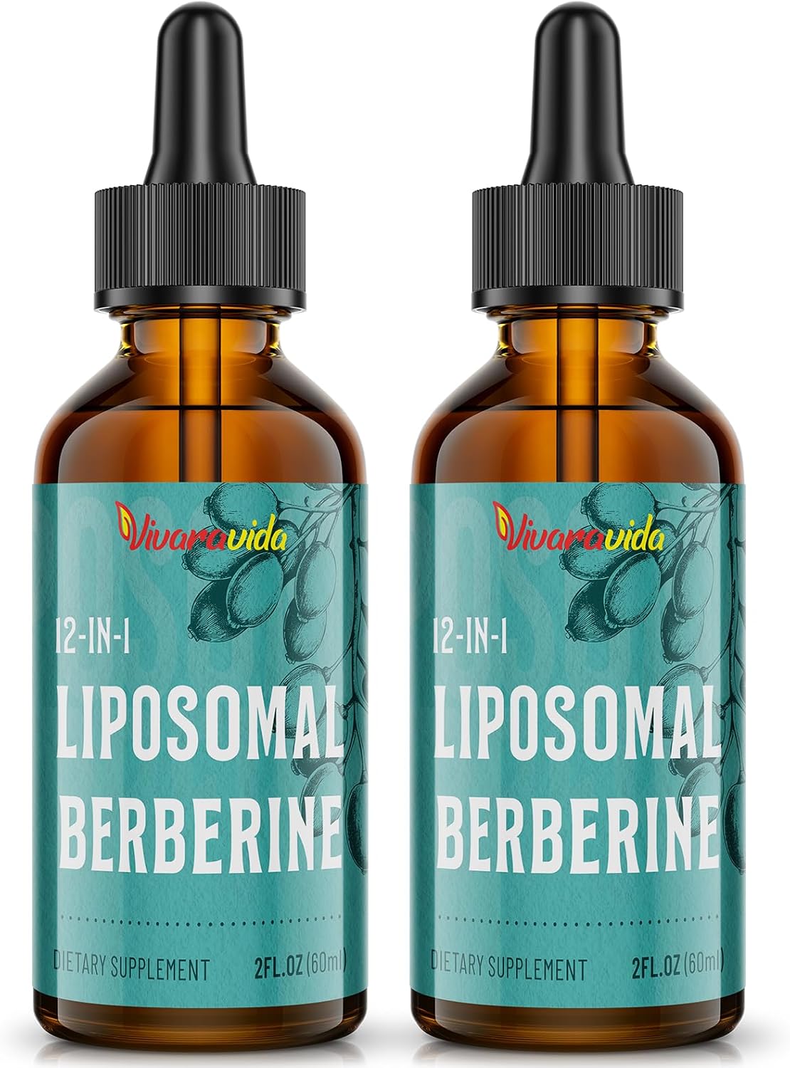 Berberine HCl Supplement 3000 mg - Liposomal Berberine HCl Liquid - AMPK Activator with Turmeric, Ceylon Cinnamon, 12 Natural Ingredients - 118 ml - görsel 1