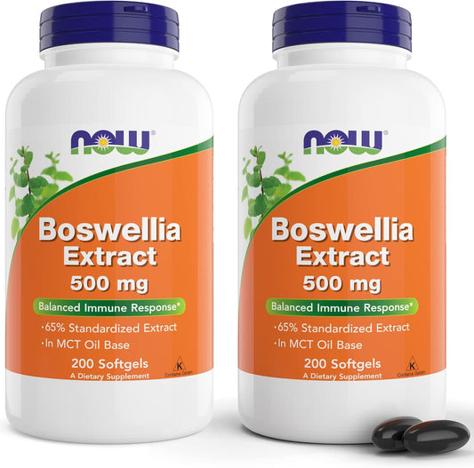 NOW Foods Boswellia Extract 500 mg, 400 Softgels (Pack of 2)