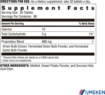 Umeken Black Onion - Fermented Concentrate with Quercetin, Antioxidant Food Supplement, 1333 Tablets (2 Pack)