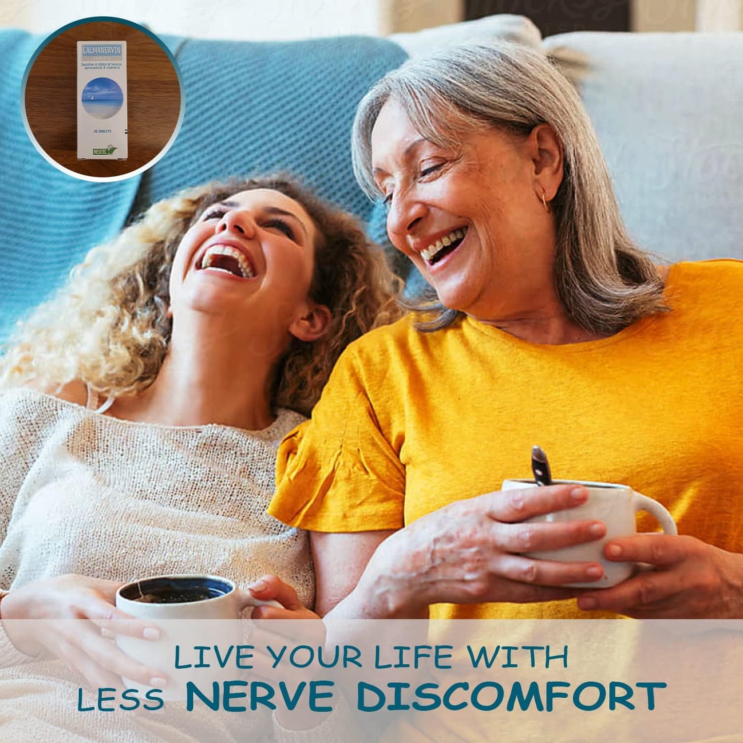 Calmanervin Tablets - Calming Support for Tension, Nervousness and Insomnia with Vitamin B1, B6, Passiflora and Valerian - 30 Tablets - görsel 5