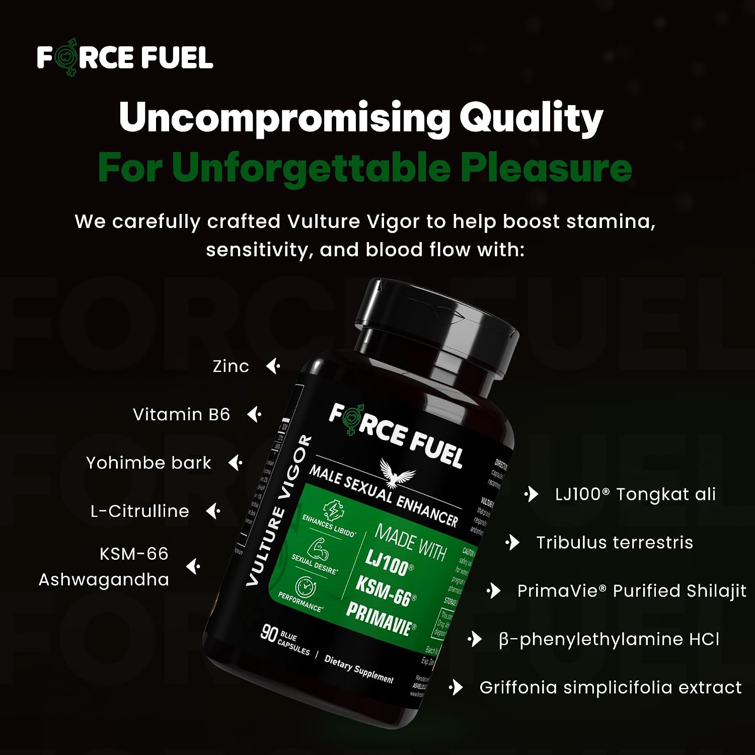 Vulture Vigour Male Performance Capsules – Tongkat Ali, Ashwagandha, Shilajit – 90 Capsules - görsel 4