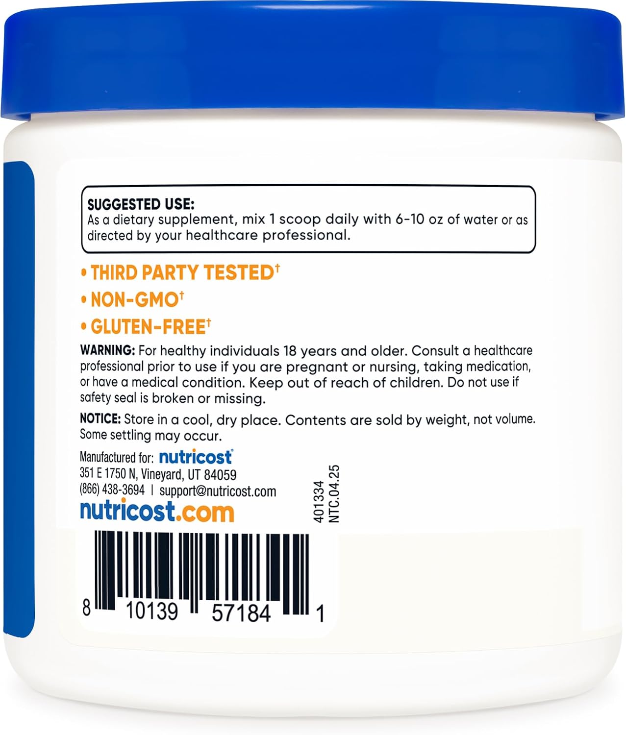 Nutricost Ascorbic Acid Powder (Vitamin C) 0.5 lb (227 g) - görsel 4