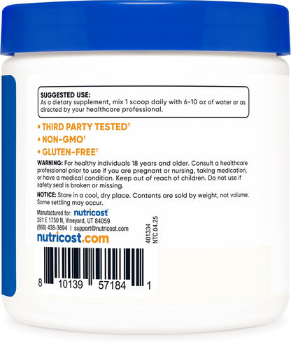 Nutricost Ascorbic Acid Powder (Vitamin C) 0.5 lb (227 g)