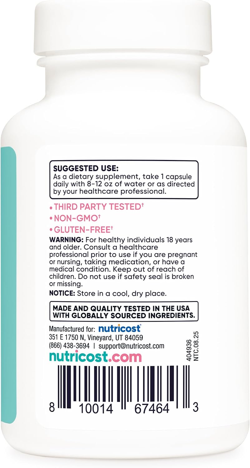 Nutricost Biotin 10,000mcg with Folate and Collagen - 120 Capsules - görsel 4