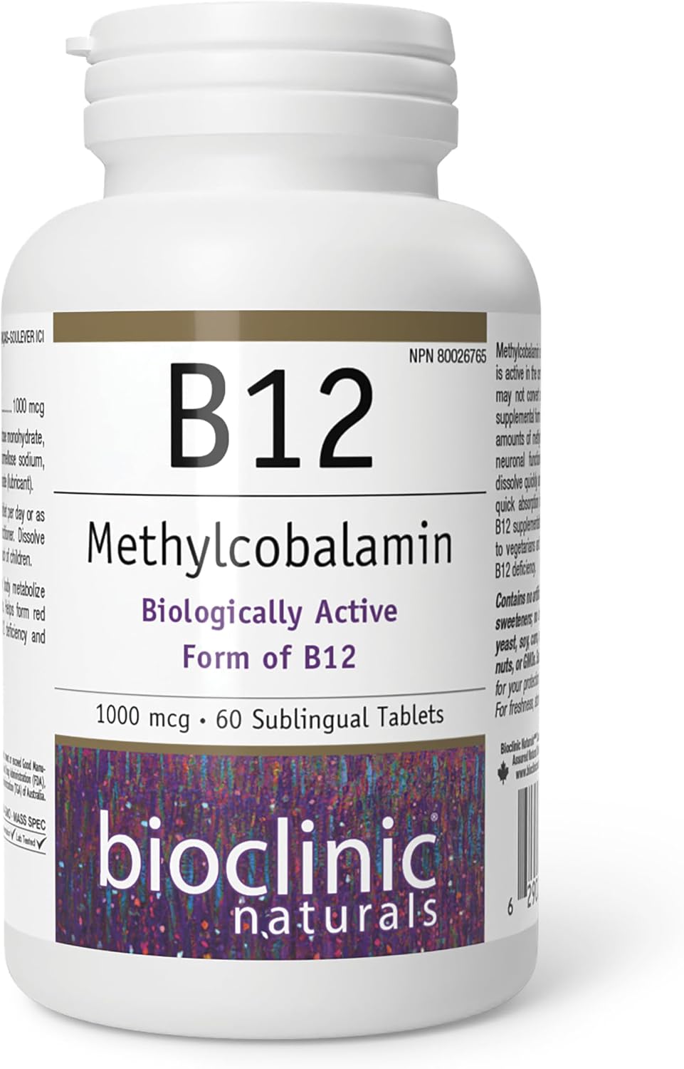 Bioclinic Naturals - B12 Methylcobalamin 1000 µg 60 loz - görsel 1