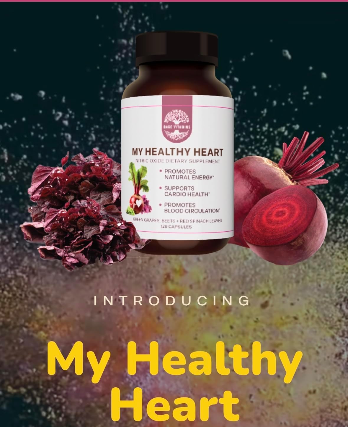 BARE VITAMINS My Healthy Heart – Nitric Oxide Supplement for Cardiovascular Support (120 Capsules) - görsel 4