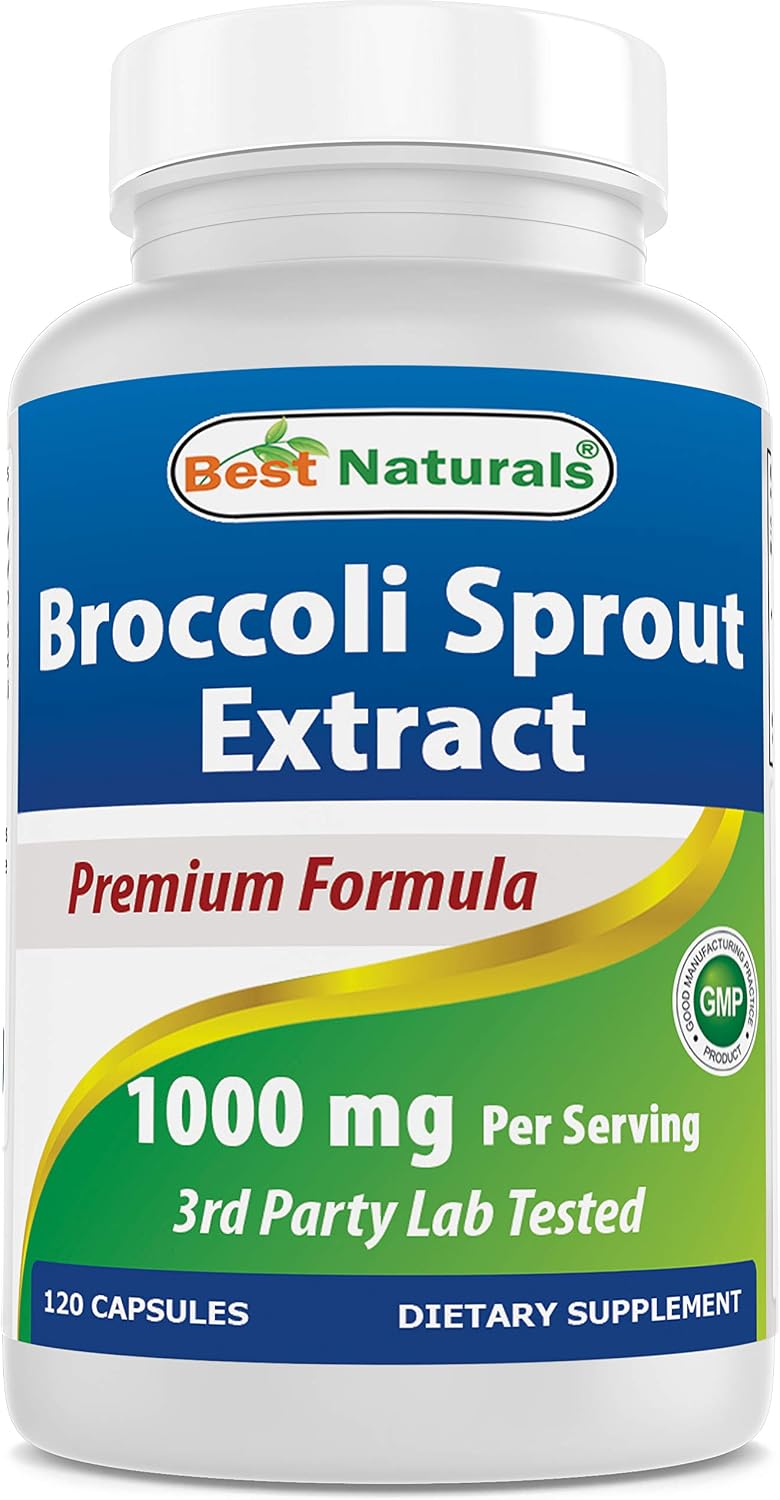 Best Naturals Broccoli Sprouts Extract, 1000 mg, 120 Capsules - görsel 1