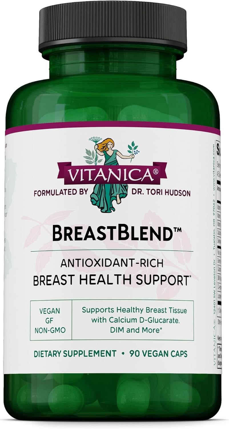 Vitanica BreastBlend - Breast Support Supplement - Antioxidant-Rich and Detoxification Support - Healthy Hormone Metabolism - Vegan - 90 Capsules - görsel 1