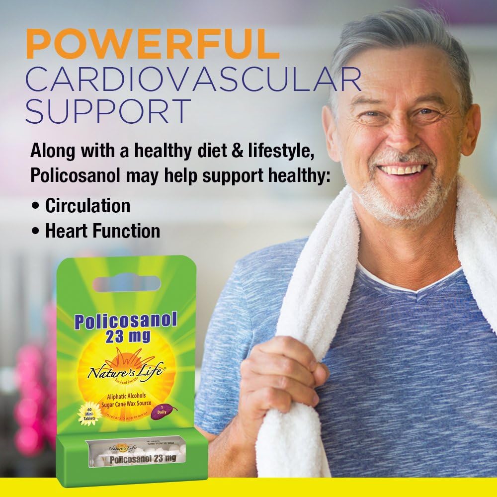 Nature's Life Policosanol 23mg | Cardiovascular Health Support, Blood Circulation & Healthy Heart Function | 60 Tablets - görsel 3
