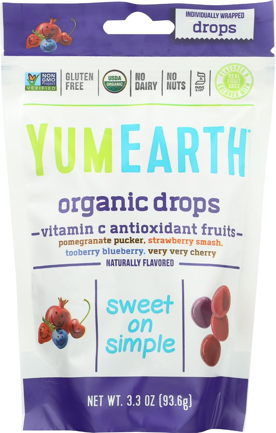 Yummy Earth Organic Vitamin C Drops Antioxifruits, 97.6 ml - görsel 1
