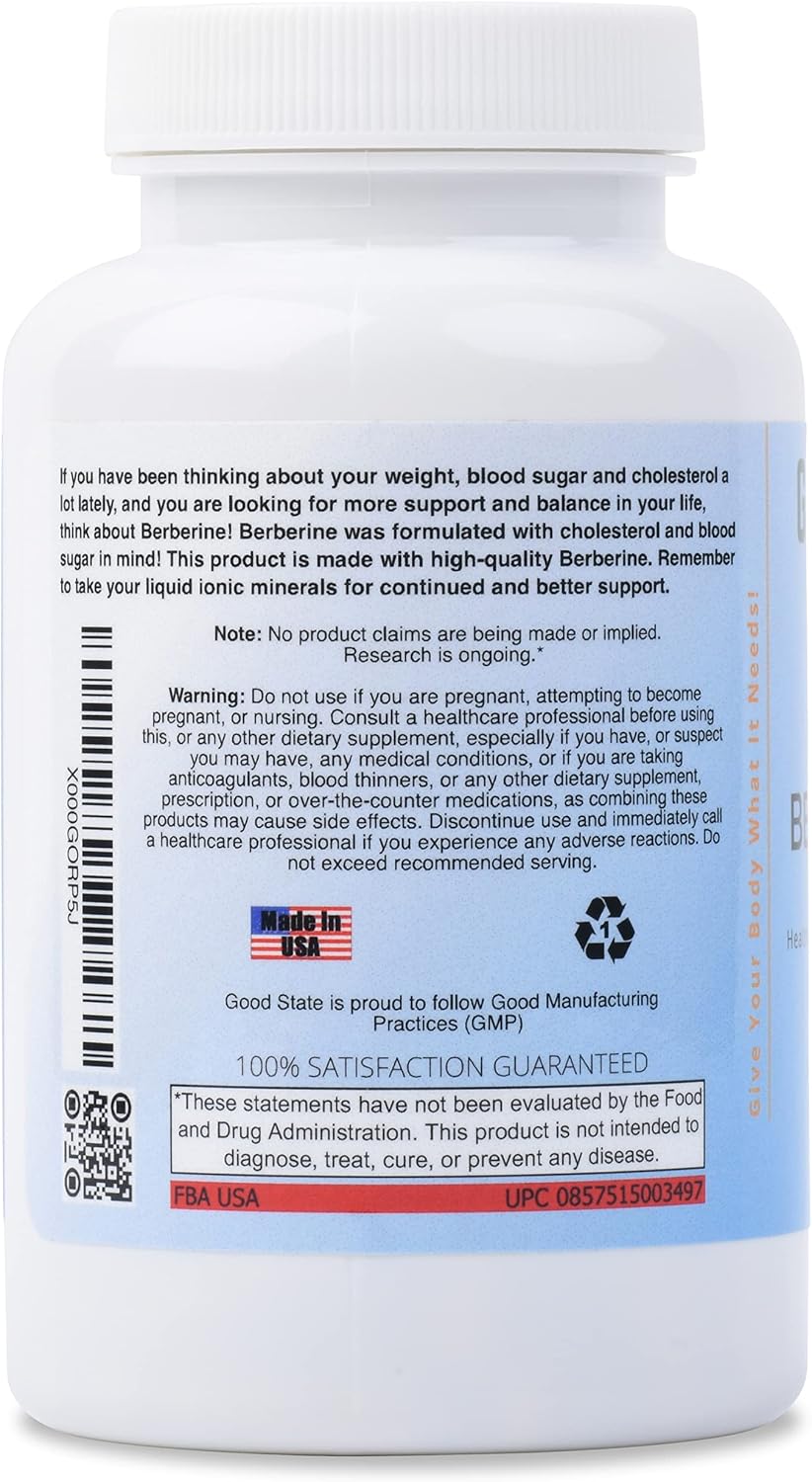 Good State Berberine HCL 400mg, 120 Vegetarian Capsules - görsel 3