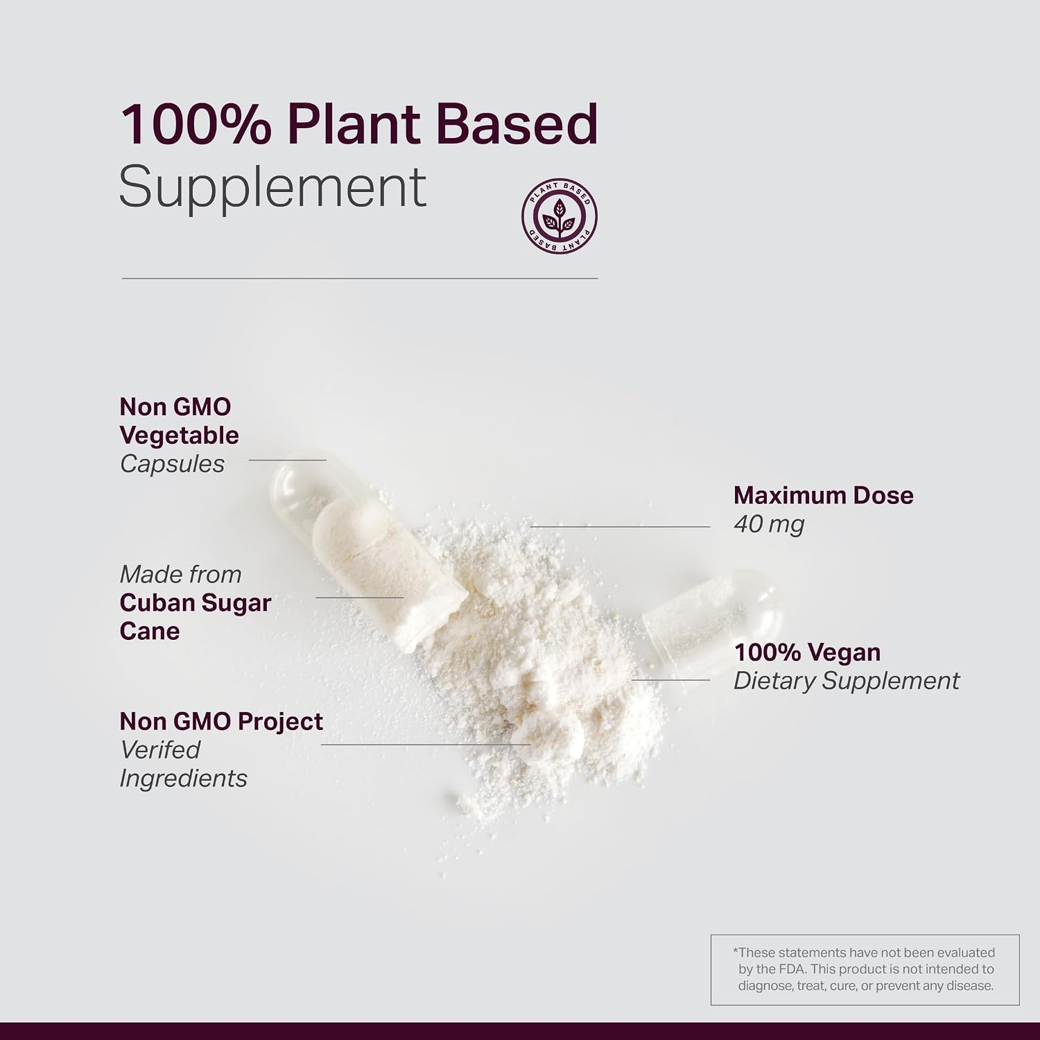 Anew Vita Policosanol Supplement - 40mg per Serving, Cuban Sourced Sugarcane, Non-GM, Gluten-Free - 120 Veggie Capsules - görsel 3