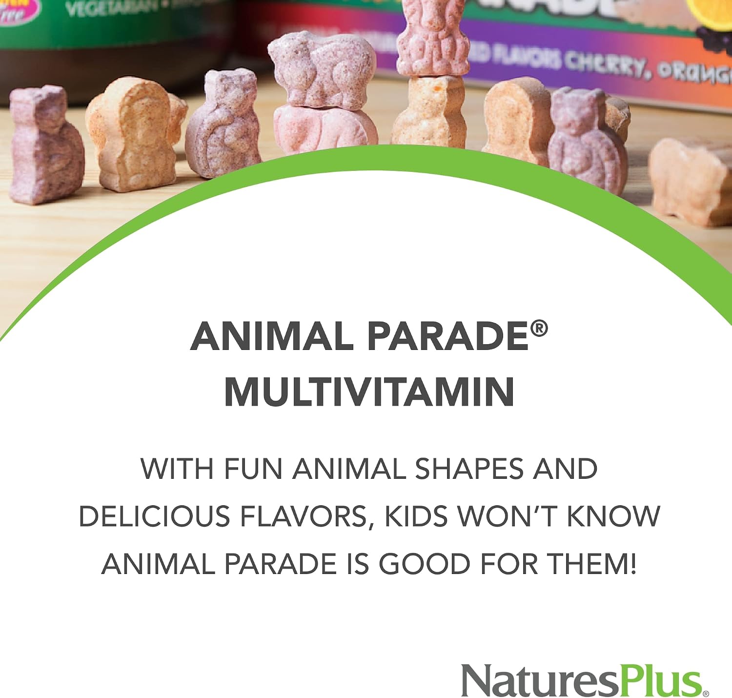 NaturesPlus Animal Parade Children's Chewable Multivitamin, Grape, 90 Tablets - görsel 3