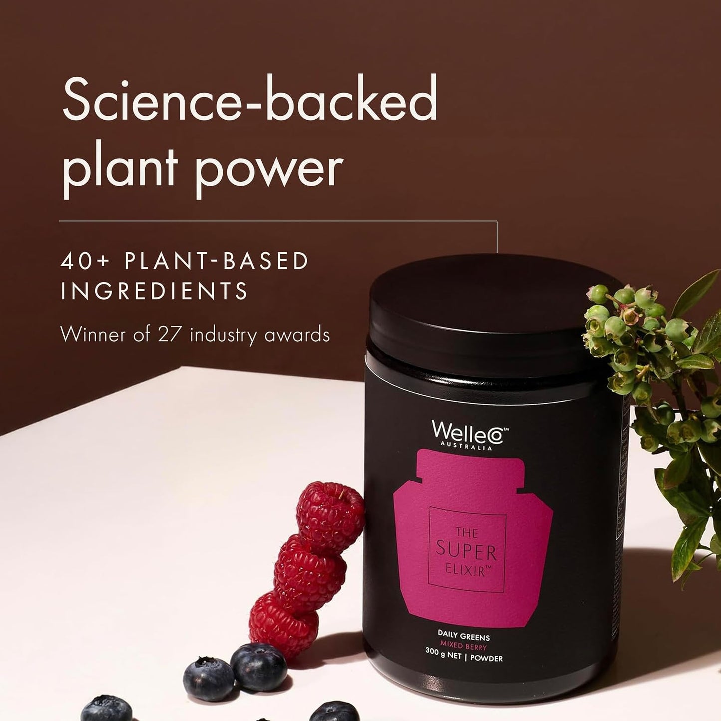 WelleCo The Super Elixir Daily Greens Powder, Mixed Berry (300g) - görsel 9