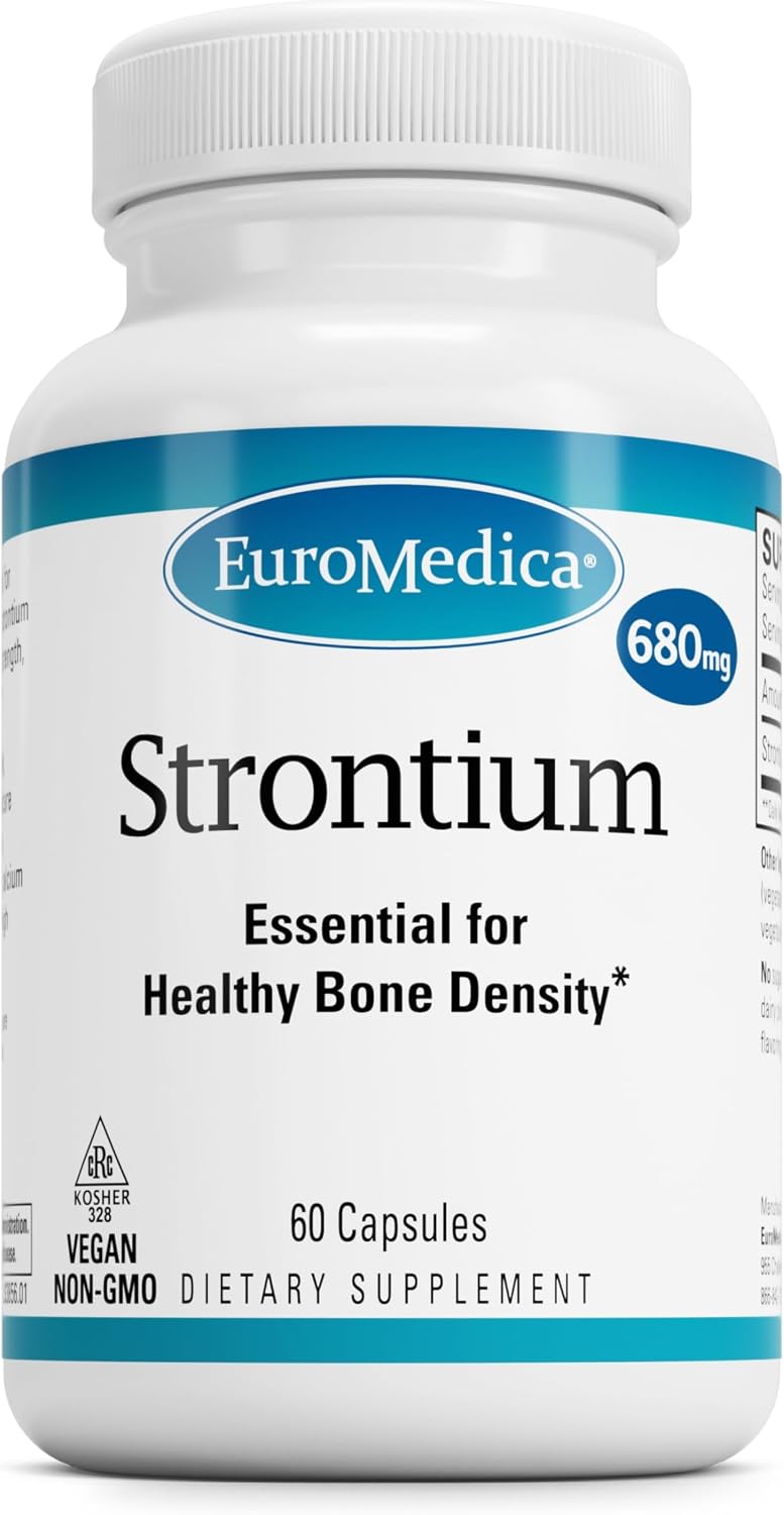 EuroMedica Strontium Citrate – Bone Health Support | 60 Vegan Capsules - görsel 1