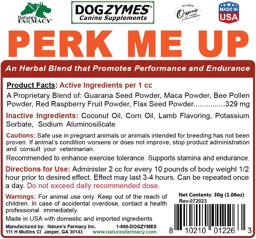 Nature's Farmacy Canine Perk Me Up Paste - For Exercise Tolerance Support - Aids Stamina and Endurance - görsel 2