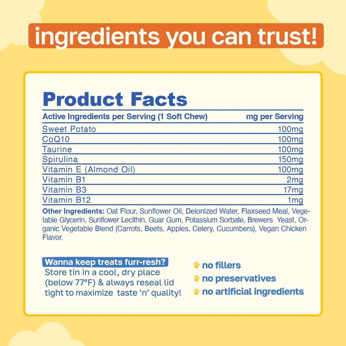 Happy Paws Cognitive Taurine Supplement for Dogs - Soft Chews with Spirulina, CoQ10 & B Vitamins - görsel 8