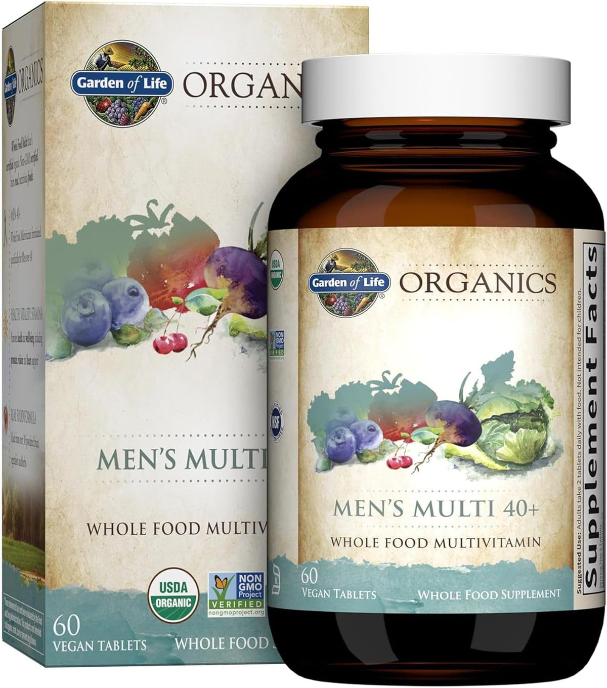 Garden of Life Organics Men's 40+ Whole Food Multivitamin – Organic with Men's Health Support & B12 – 120 Vegan Tablets - görsel 9