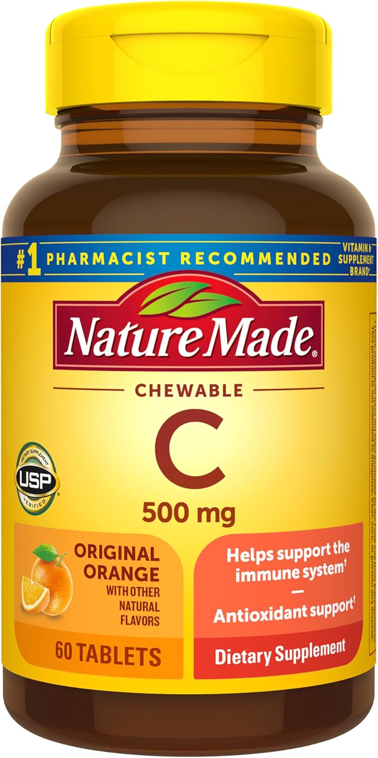 Nature Made Chewable Vitamin C 500 mg – 60 Tablets - görsel 1