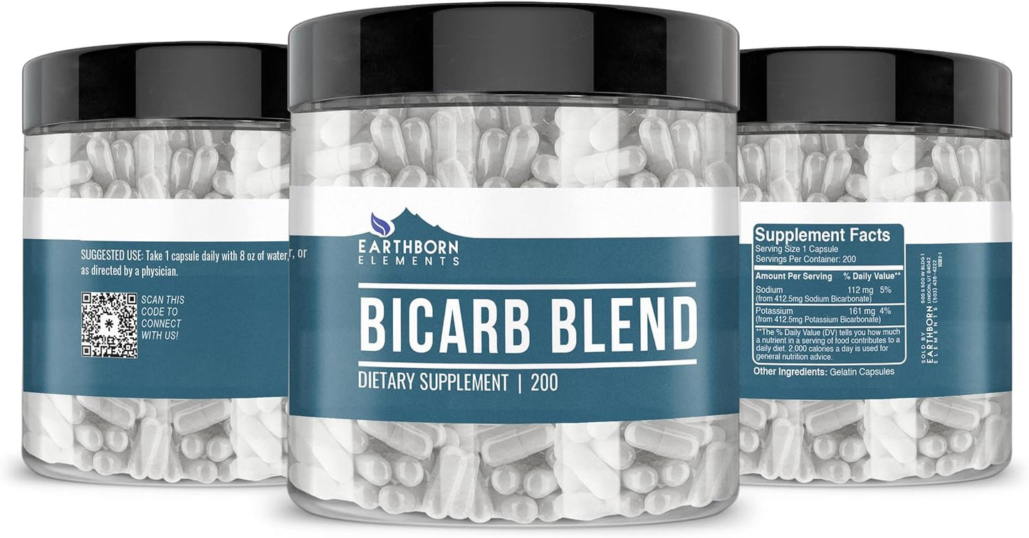 Earthborn Elements Bicarb Blend 200 Capsules, Pure & Undiluted, No Additives - görsel 4