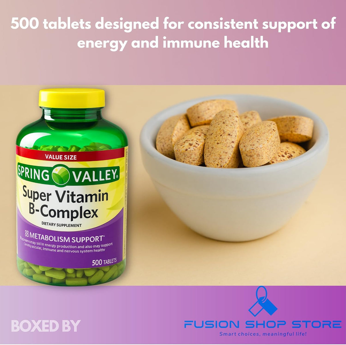 Super Vitamin B Complex Tablets, 500 Count - görsel 4