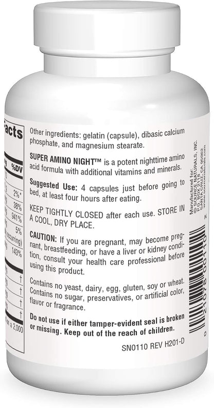 Source Naturals Super Amino Night - Advanced Amino Acid Formula - 60 Capsules