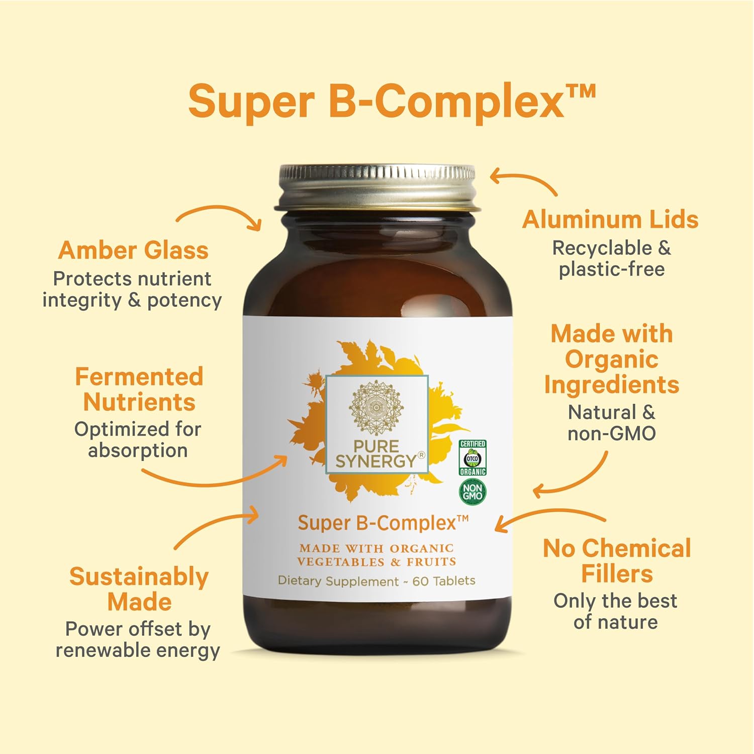 PURE SYNERGY Super B-Complex - 60 Tablets - görsel 3