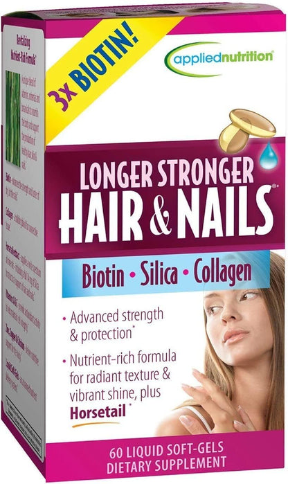 Lumintrail Hair and Nails Supplement - 60 Softgels (Pack of 2) with Pill Case