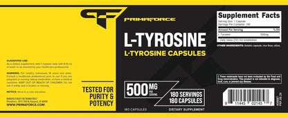 Primaforce L-Tyrosine Capsules 180 Capsules, 500 mg per Serving