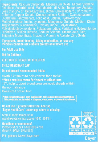 ONE A DAY Men's Health Formula Multivitamin Tablets, 100 Tablets
