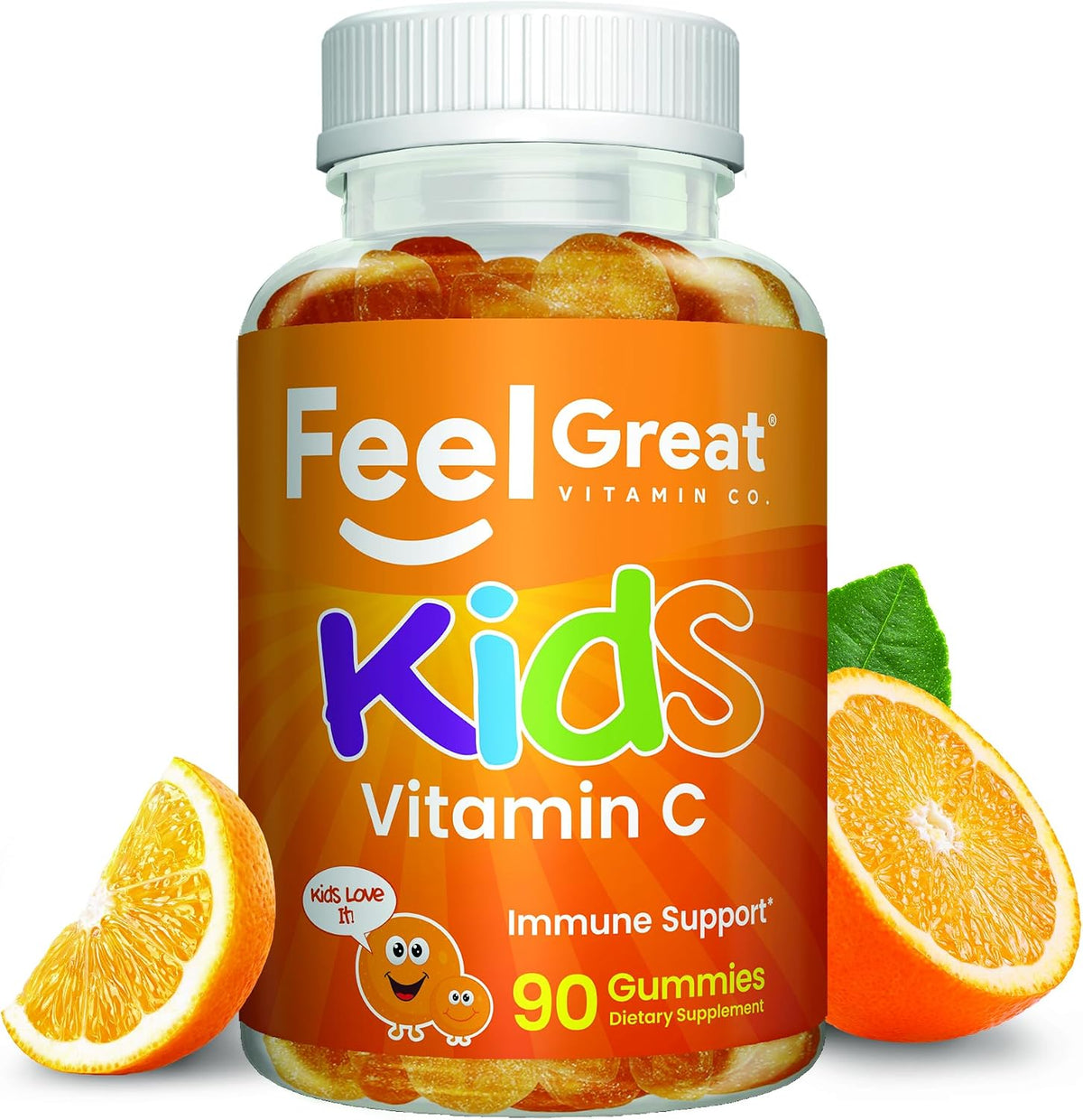 Feel Great Kids Vitamin C Gummies, Chewable, Gluten-free, 90 Gummies - görsel 1