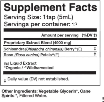 Anima Mundi Apothecary Schisandra Rose Elixir – Liquid Adaptogen with Rose Petals (60 ml)