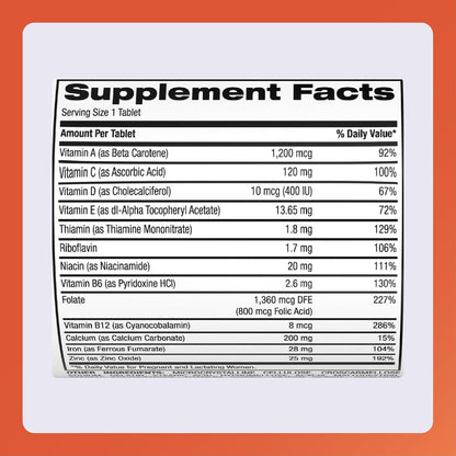 Rugby Prenatal Vitamins - Multivitamin and Mineral Supplement - 100 Tablets (3 Pack)