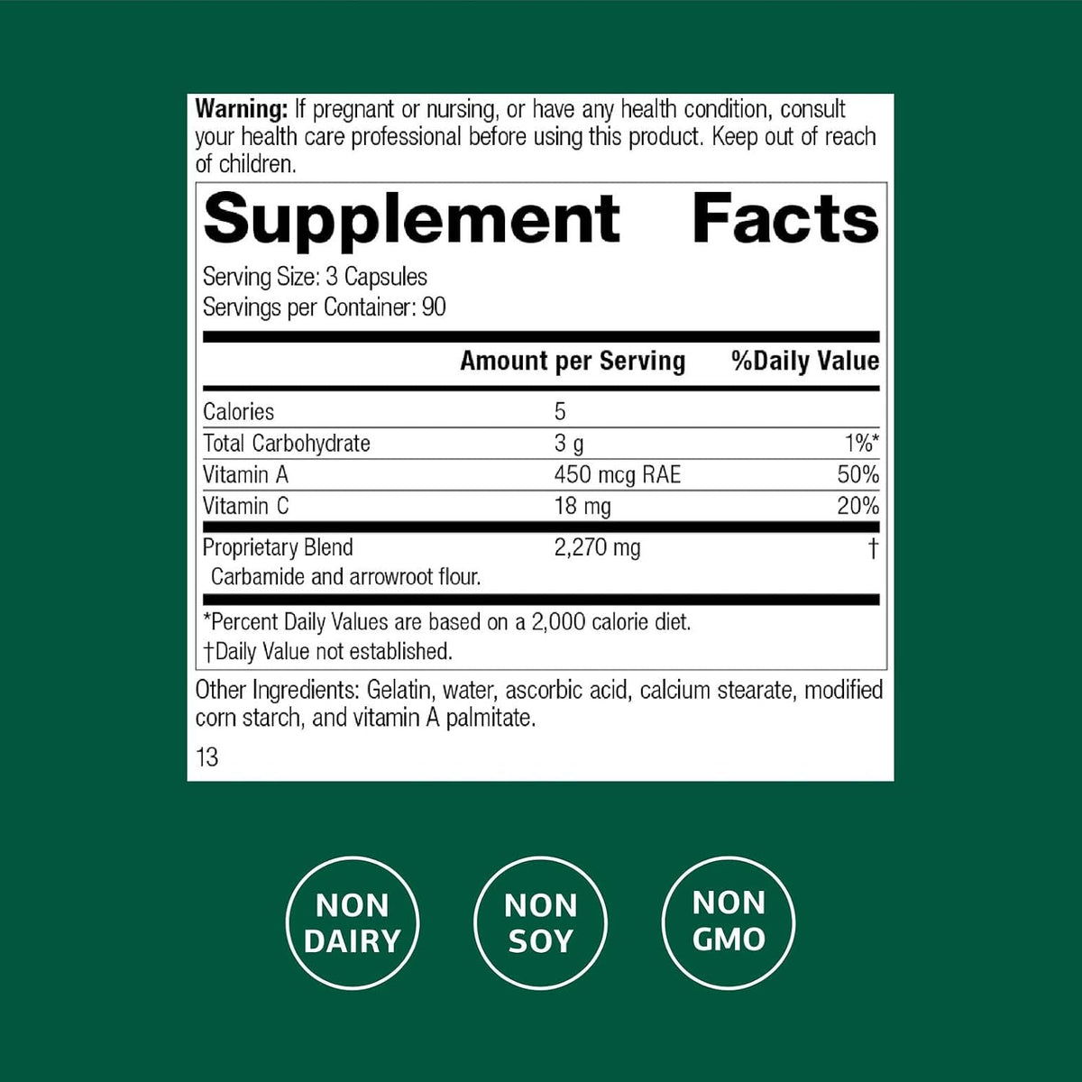 Standard Process A-C Carbamide – Supports Healthy Urine Excretion & Cellular Fluid Levels – Contains Vitamin A & Antioxidant Vitamin C – Gluten-Free, Non-Dairy & Non-Soy – 270 Capsules - görsel 2