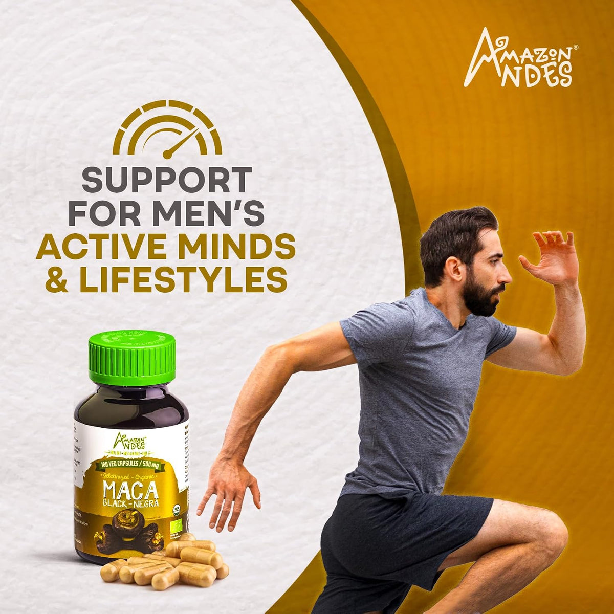 Black Maca Root Capsules – Organic Vegan Supplement for Men's Vitality - görsel 3